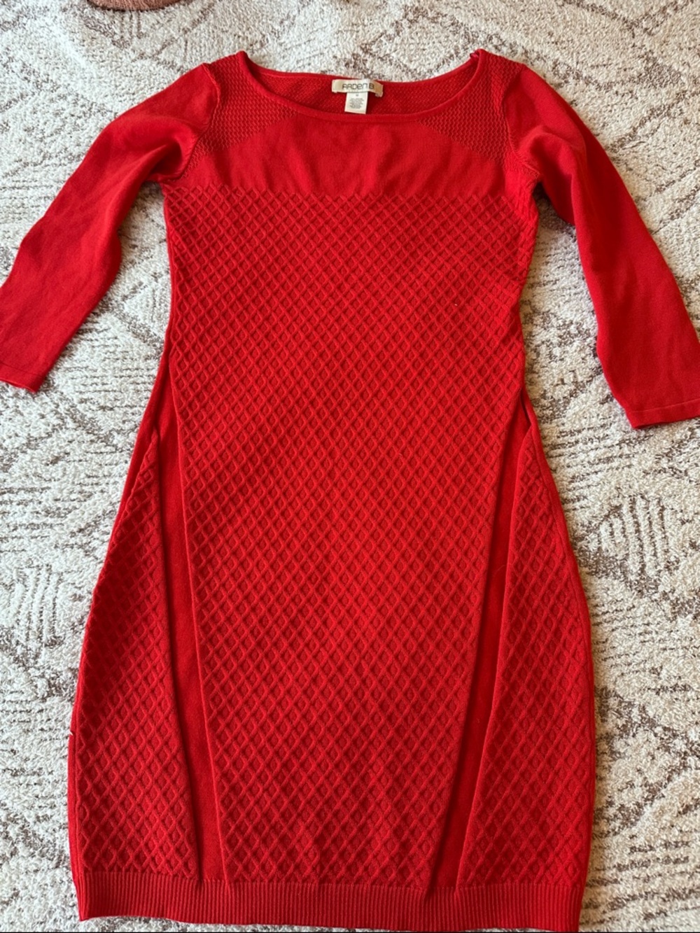 Arden B Red Bodycon Sweater Dress Medium – Textured Knit Sexy Fitted